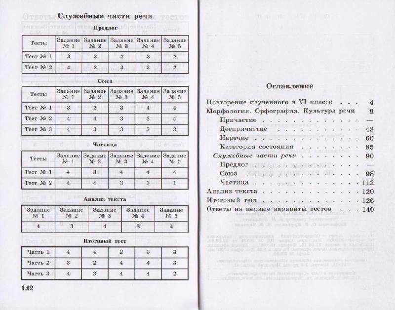 Русский язык 7 класс тесты п м часть 1 ответы