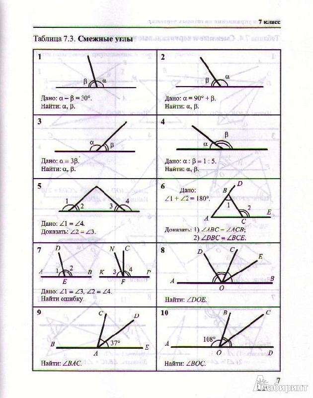 Ответы задач по геометрии по готовым рисункам 7класс в книге бевз