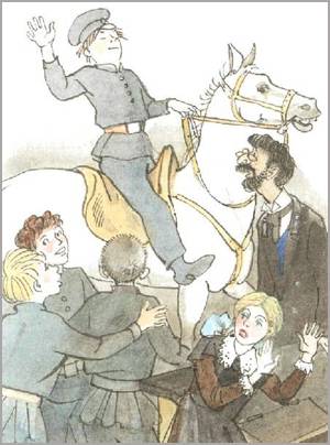 Какое выражение заставило лошадь из повести "Кондуит и Швамбрания" остановиться?