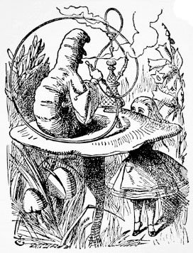 Гусеница. Иллюстрация Дж.Тенниела к 'Алисе в стране Чудес' Л.Керролла